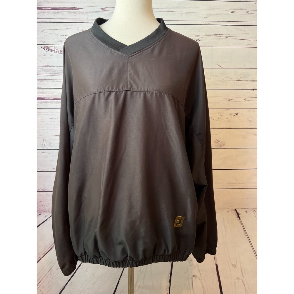 FootJoy Windbreaker Pullover Sweatshirt‎ Medium Mens FJ Football Jacket Brown